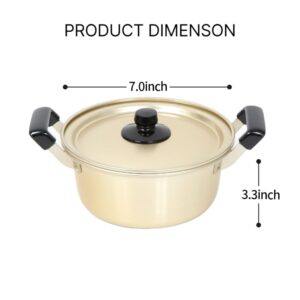 Generic CHEFLINE Ramen Pot with Stay-cool Handles, Fast Heating (18cm/7 inches), Medium, Gold, RMPOT01