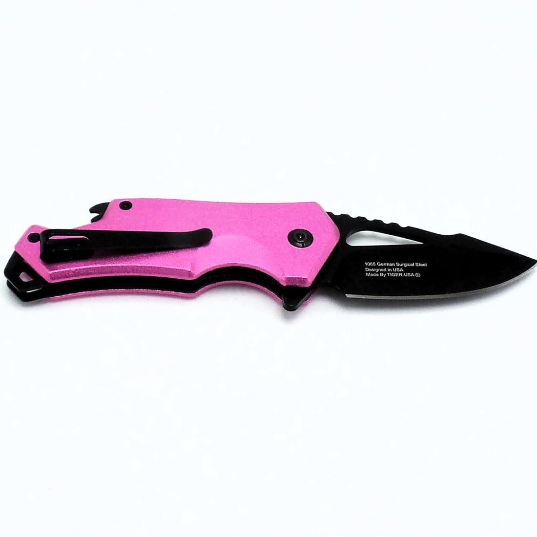 Pocket Folding Knife, 3" Spriing assisted Blade Utility Knife with Deep Carry Pocket Clip for EDC Pink