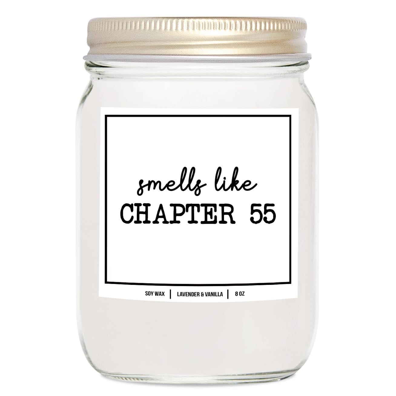 YouNique Designs Smells Like Chapter 55 Candle - Bookish Candles, Book Lovers Gifts, Book Themed Gifts for Book Lovers Women, Book Club Gifts Ideas, Reading Themed Gifts (Lavender & Vanilla)