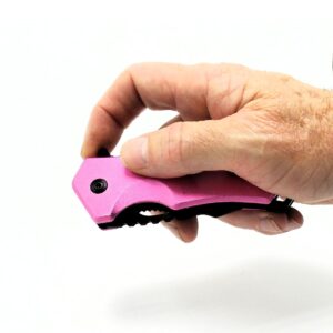 Pocket Folding Knife, 3" Spriing assisted Blade Utility Knife with Deep Carry Pocket Clip for EDC Pink