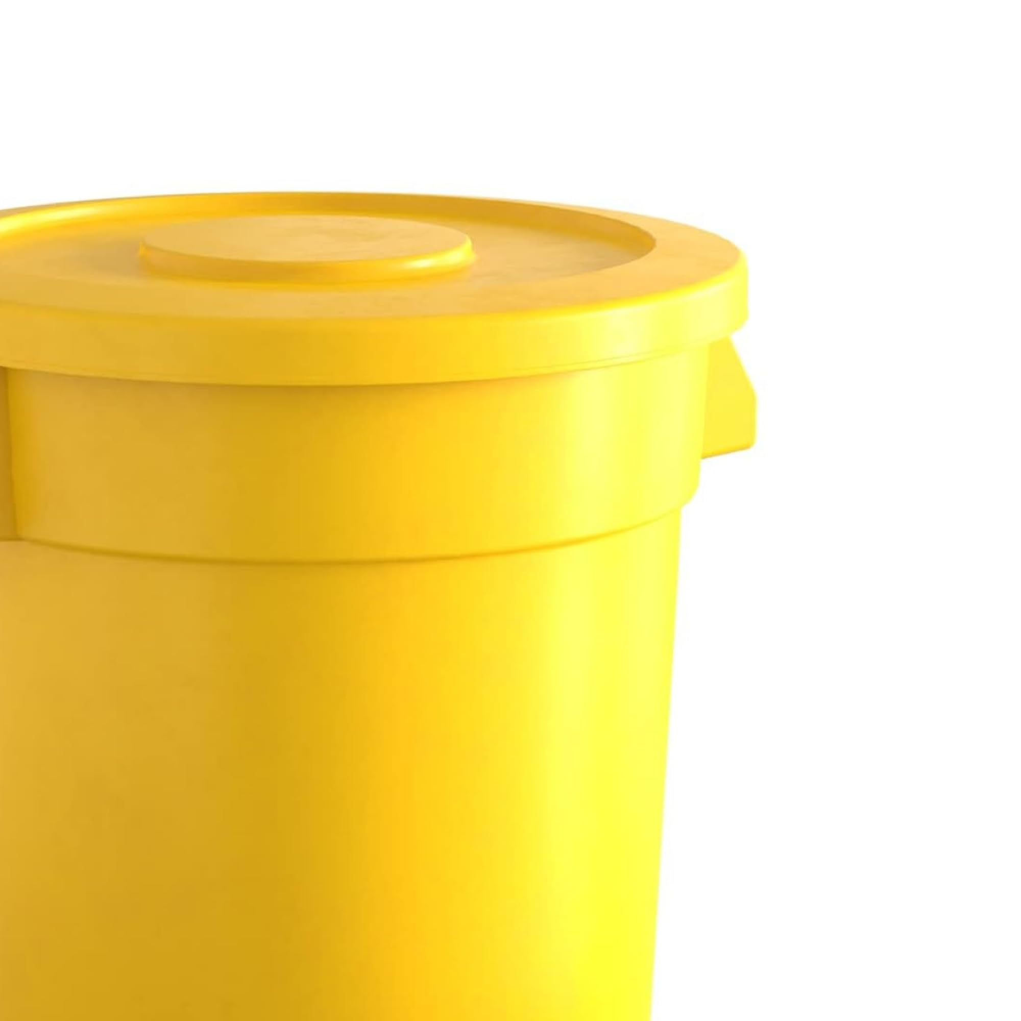 KTLT 10 Gallon Yellow Round Commercial Trash Can with Lid, Ingredient Bin, Wastebasket for Restaurant/Kitchen/School/Garage