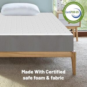 Greaton, 7-Inch Medium Firm High Density Foam Mattress, Comfortable Mattress for Cooler Sleep, Zippered and Washable Cover, 75" x 30", White