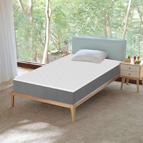 Greaton, 7-Inch Medium Firm High Density Foam Mattress, Comfortable Mattress for Cooler Sleep, Zippered and Washable Cover, 75" x 30", White