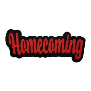 homecoming word glitter cut out die cut placard embellishment for prom, homecoming, graduation etc. (black/red, 3 inch - 2 count)