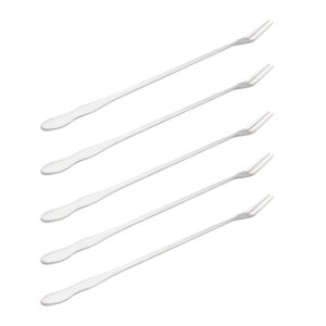 10 inches long pickle fork, 5 pcs long handle olive fork, stainless steel cocktail forks, pickle grabber, pickle picker, 2 prong dessert forks, fruit fork