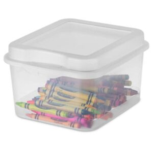 IFFANY Plastic FlipTop Hinged Storage Box Container w/Latching Lid (12 Pack)