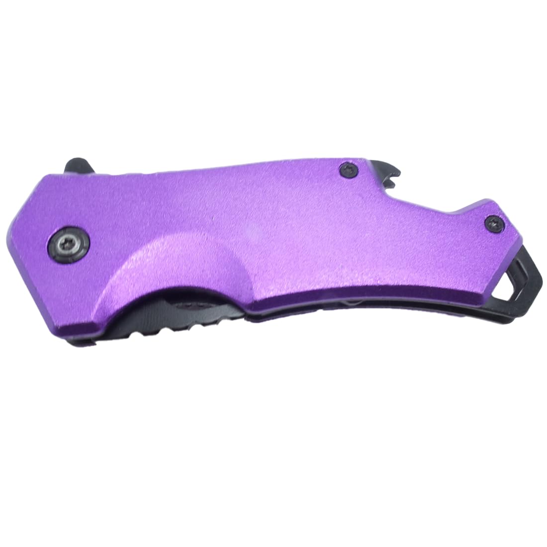 Purple Sping Assisted Folding Pocket Knife 3" EDC German Surgical Stainless Steel Blade and Bottle Opener Purple Men Woman