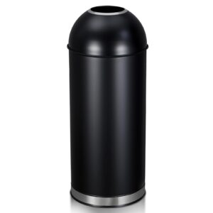 pioneerworks open top trash can 17 gal / 65l commercial grade heavy duty tall commercial trash can brushed stainless steel for outdoor | kitchen waste bins for home, office, restaurant, restroom