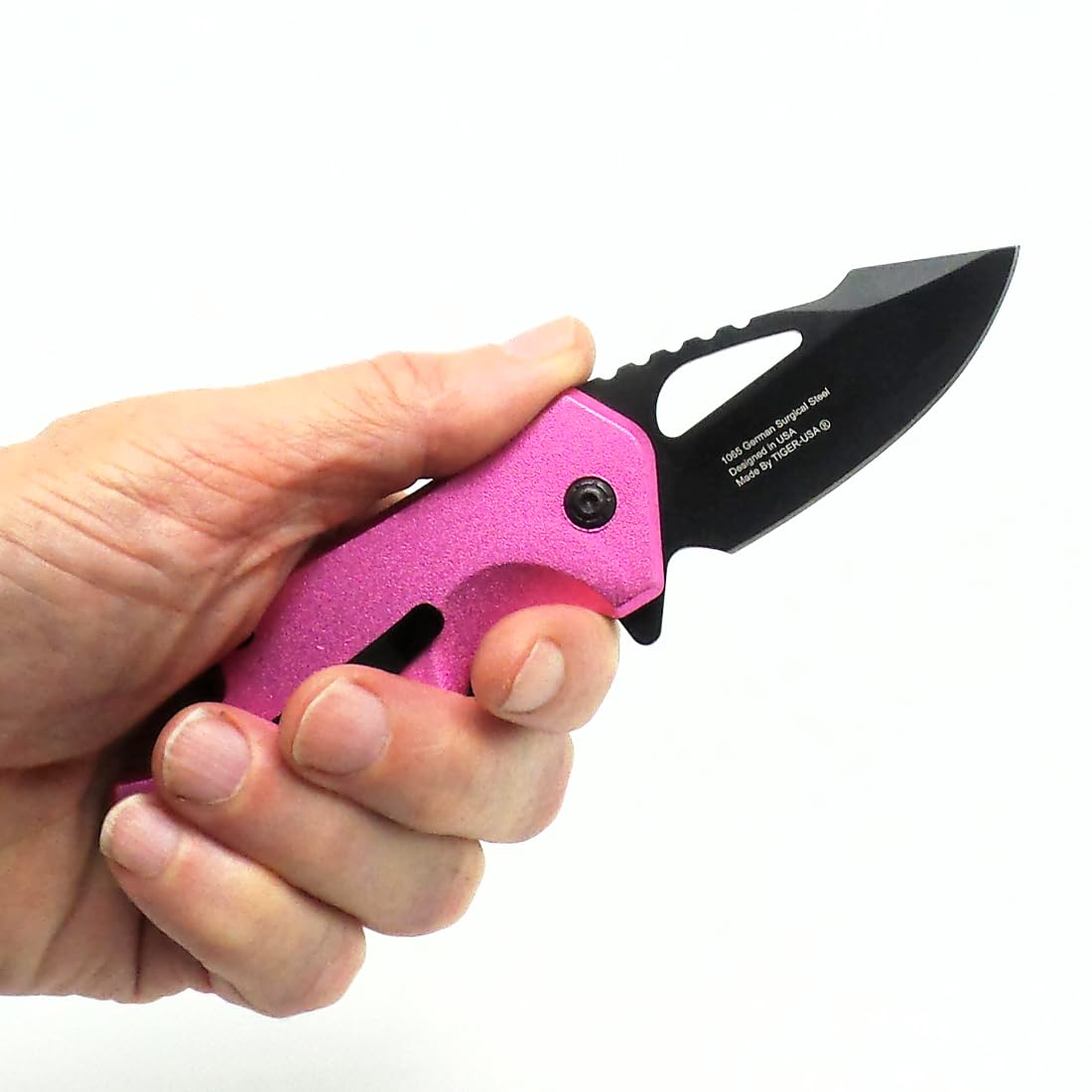 Pocket Folding Knife, 3" Spriing assisted Blade Utility Knife with Deep Carry Pocket Clip for EDC Pink