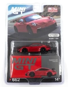 true scale miniatures model car compatible with porsche 911 (992) gt3 guards red 1/64 diecast model car mgt00662