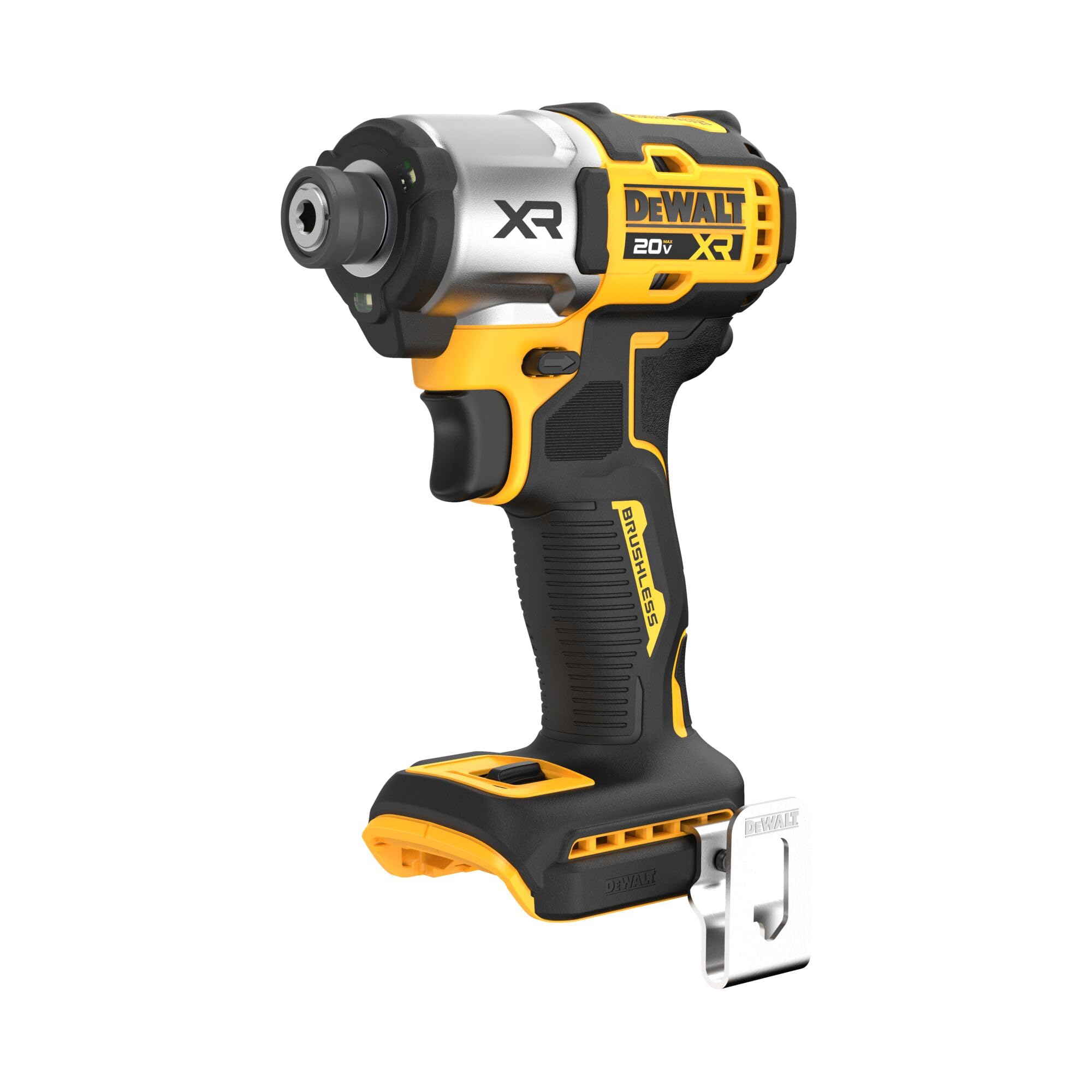 DEWALT 20V MAX XR Impact Driver, Brushless, 1/4"", 3-Speed, Bare Tool Only (DCF845B), Yellow, Black (Renewed), Black,yellow