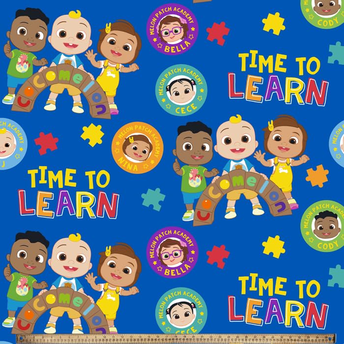 Cocomelon School Time Licensed by David Textiles Anti-Pill Premium Fleece Fabric by The Yard, 60 Inches, Print, CM-3003-3A-001