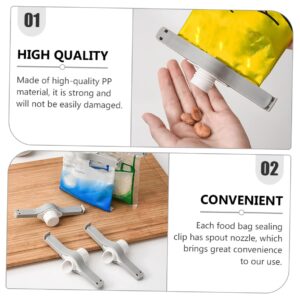 3pcs Sealing Clip Bag Clip with Plastic Caps Nozzle Spout Bag Clips Plastic Caps Sealer Clips Nozzle Spout Bag Clamp Seal and Pour Food Bag Clips Bag Sealing Supplies