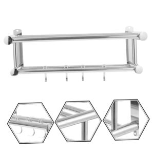 Stainless Steel Towel Rack Kitchen Storage Rack Hotel Towel Rack Kitchen Shelf Shower Shelf Makeups Shampoo Holder Hanging Wall Basket Bathroom Shower Wall Mount Shower