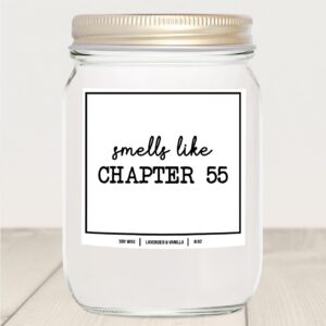 YouNique Designs Smells Like Chapter 55 Candle - Bookish Candles, Book Lovers Gifts, Book Themed Gifts for Book Lovers Women, Book Club Gifts Ideas, Reading Themed Gifts (Lavender & Vanilla)