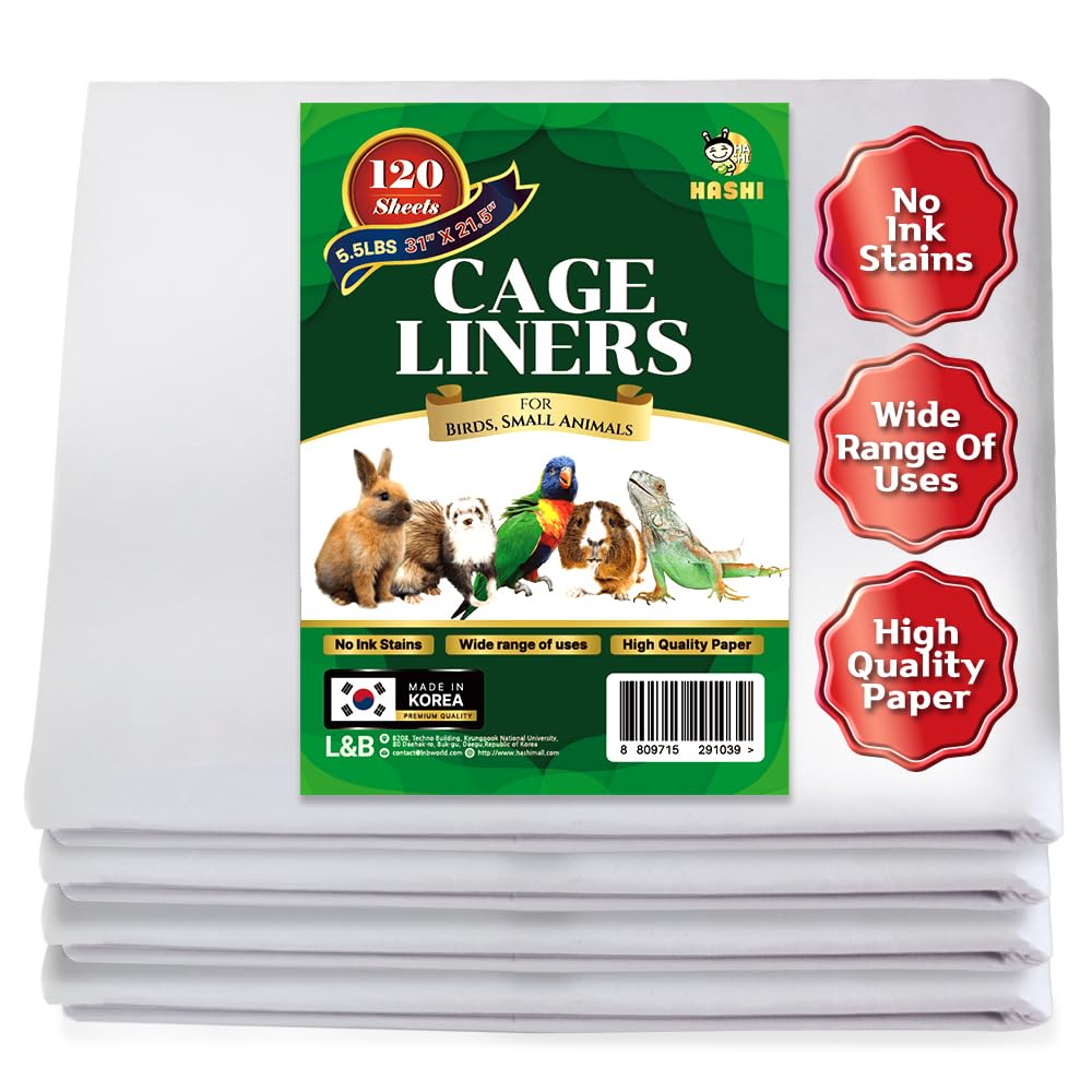 HA SHI Bird Cage Liner - 120 Acid-Free Newsprint Sheets, 31" x 21.5", 5.5 lb - Perfect for Packing, Pet Cages, Non-Toxic & Safe for Birds, Ideal for Crafts, Shipping, Moving