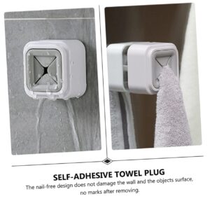 Beatifufu 4pcs Nail Towel Rack Kitchen Towel Holder Bathroom Wall Hanger Wall Mount Clothing Rack Punch- Towel Plug Coat Hangers Hook Bathroom Towel Plug Wall-Mounted Abs