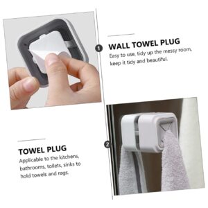 Beatifufu 4pcs Nail Towel Rack Kitchen Towel Holder Bathroom Wall Hanger Wall Mount Clothing Rack Punch- Towel Plug Coat Hangers Hook Bathroom Towel Plug Wall-Mounted Abs