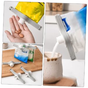 3pcs Sealing Clip Bag Clip with Plastic Caps Nozzle Spout Bag Clips Plastic Caps Sealer Clips Nozzle Spout Bag Clamp Seal and Pour Food Bag Clips Bag Sealing Supplies