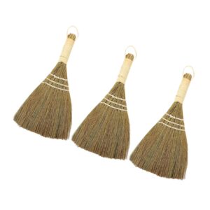 kichouse 3pcs kitchen cleaning broom home cleaning straw broomstick desk brooms whisk broom sweeping broom indoor grass portable desk broom decorative broom miscanthus desktop