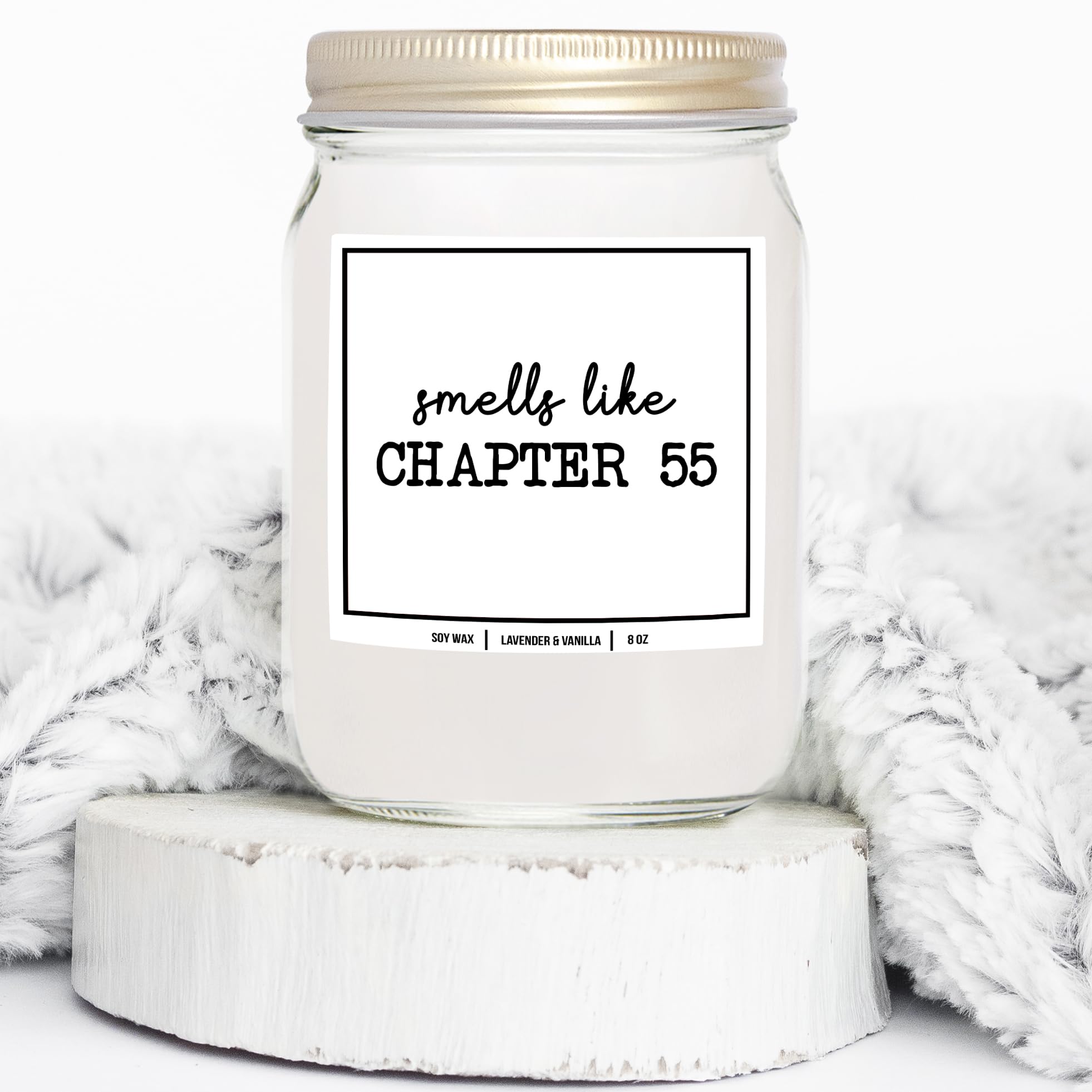 YouNique Designs Smells Like Chapter 55 Candle - Bookish Candles, Book Lovers Gifts, Book Themed Gifts for Book Lovers Women, Book Club Gifts Ideas, Reading Themed Gifts (Lavender & Vanilla)