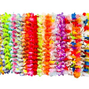 swufelKu Hawaiian Luau Leis 50PCS for Adults and Kids Party Favour Supplies Decoration