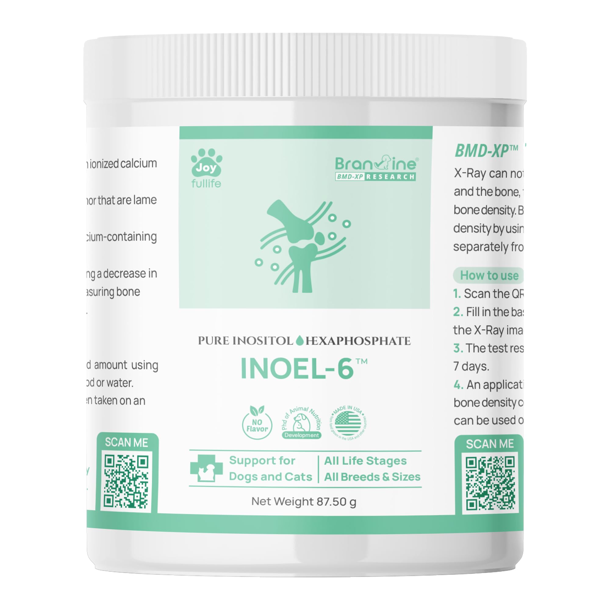 Inoel-6 for Cats and Dogs - Supports Bone Density, Joint and Abnormal Tissue with Pure IP6, Magnesium, Zinc, Manganese, Vitamin K2 (87.50g) (Inoel-6)