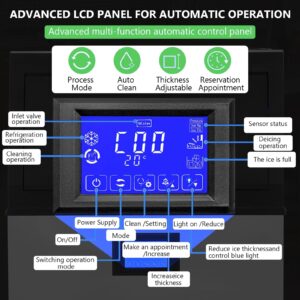 Towallmark Commercial Ice Maker Machine, 100Lbs/24H Ice Maker with 2 Water Inlet Modes, 50Pcs/Cycle, 33lbs Storage Bin, Stainless Steel Under Counter Ice Machine for Home Bar, Coffee Shop, Business