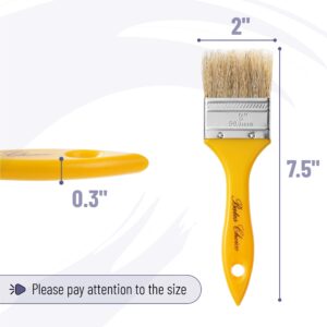 Bates- Chip Paint Brushes, 2 Inch, 9 Pack, Plastic Handle Chip Brush, Brushes for Painting, Stain Brushes for Wood, Natural Bristle Paint Brush, 2 Inch Paint Brush, Chip Paint Brushes for Paint