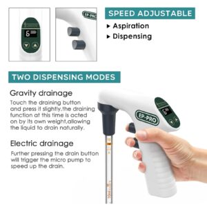 LABHOUSE Lab Electronic Pipette Controller EP-PRO Pipettor Aid Pump 0.1-100ml Capacity Range 6 Adjustable Speed Pipette Filler Dual Drainage Modes 8h Rechargeable Battery