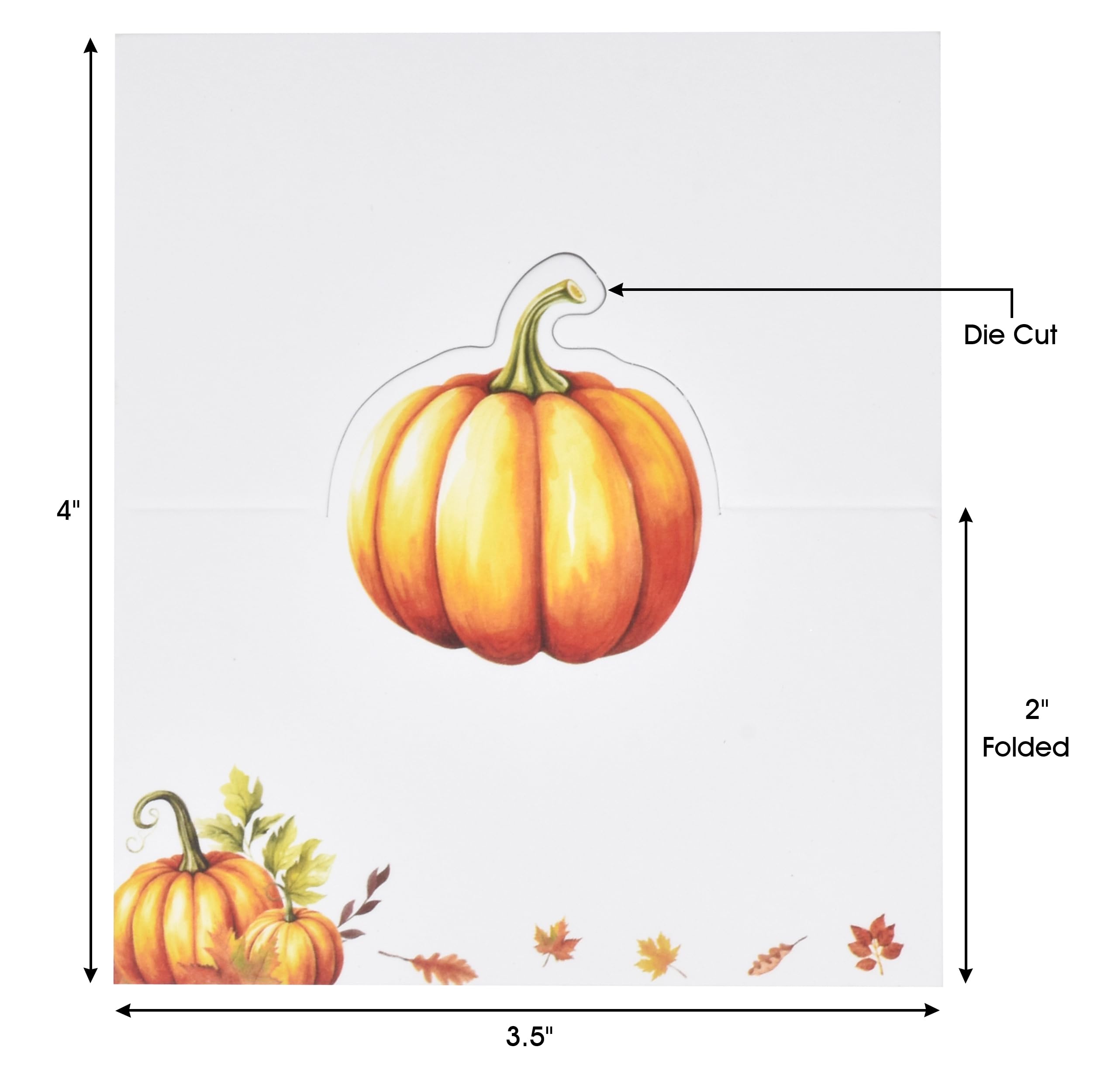 100 Pack Thanksgiving Fall Pumpkin Place Cards Paper Harvest Name Folded Tent Card Seating Autumn Pumpkins Dinner Wedding Table Setting Decorations