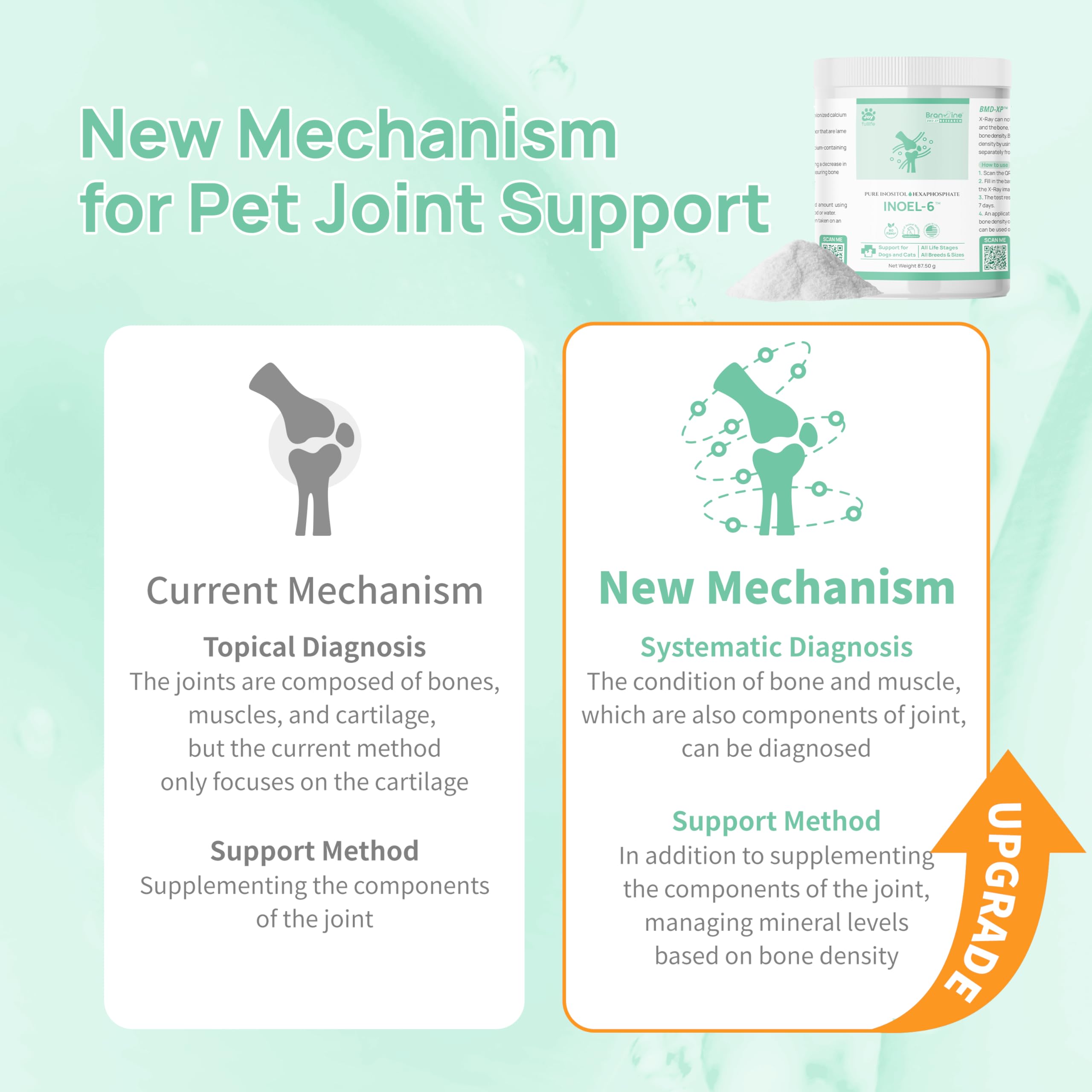 Inoel-6 for Cats and Dogs - Supports Bone Density, Joint and Abnormal Tissue with Pure IP6, Magnesium, Zinc, Manganese, Vitamin K2 (87.50g) (Inoel-6)