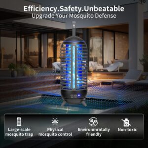 Kuesburt Bug Zapper, Indoor and Outdoor 2-in-1 Mosquito Zapper, Portable Rechargeable Waterproof Bug Zapper, Suitable for Yard, Home, Backyard, Garden, Camping Black