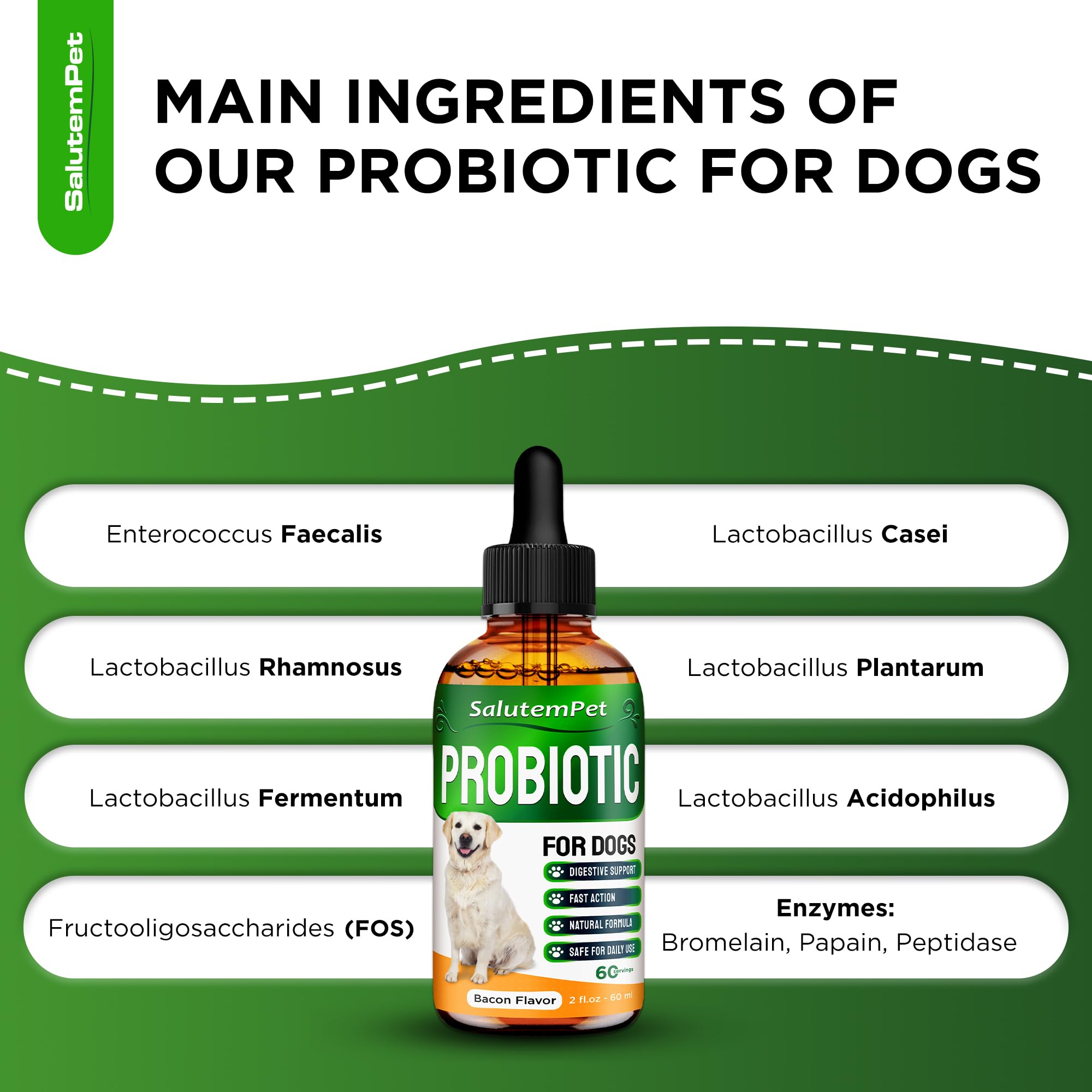 Probiotics for Dogs | Liquid Probiotics for Dogs | Prebiotic for Dogs & Digestive Enzymes | Puppy Probiotic | Dog Probiotics and Digestive Enzymes | 2 Oz