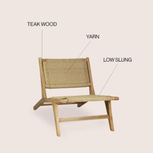 JONATHAN Y RLX1000A Parker Mid-Century Modern Woven Seagrass Wood Armless Lounge Chair Contemporary, Bohemian, Coastal, Transitional, Rustic, Natural