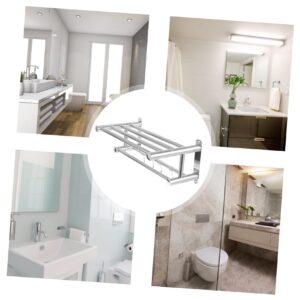 Stainless Steel Towel Rack Kitchen Storage Rack Hotel Towel Rack Kitchen Shelf Shower Shelf Makeups Shampoo Holder Hanging Wall Basket Bathroom Shower Wall Mount Shower