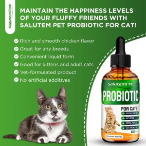 Cat Probiotic | Liquid Cat Probiotics for Indoor Cats | Cat Digestive Support | Probiotics for Cats Supplements | Natural Prebiotic for Cats | Liquid Probiotic for Cats | 2 Oz