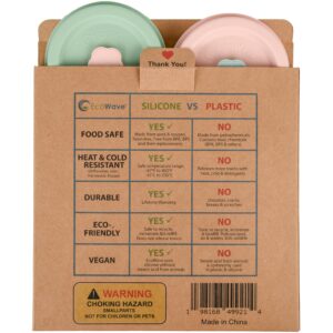 EcoWave Silicone Mason Jar Lids With Straw Hole & Stopper Plug - One Lid Fit Both: Regular Mouth (Push-On) & Wide Mouth (Push-Down) - Mason Jar Drinking & Storage Top, Vegan, Plastic-free, BPA-free