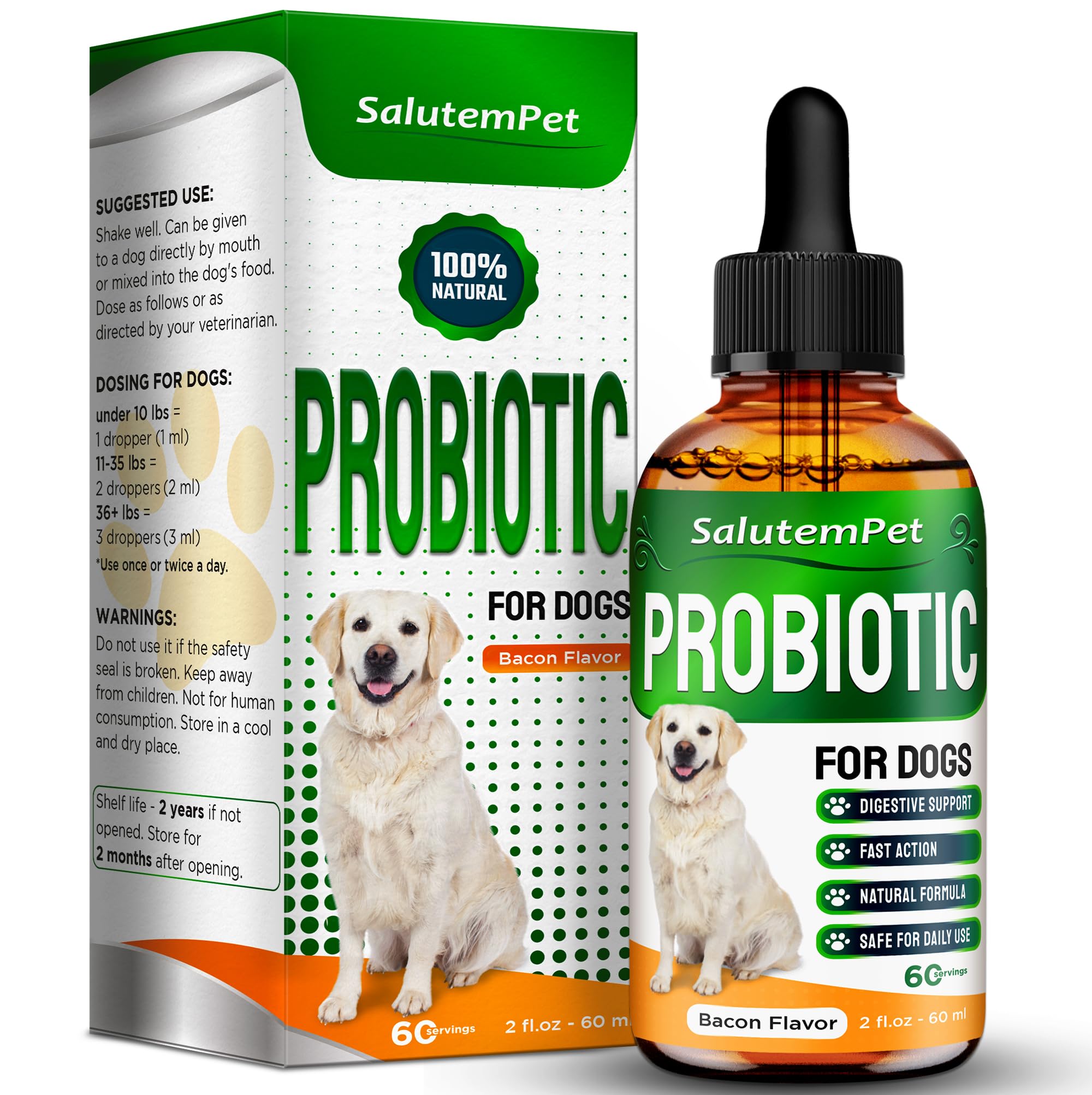 Probiotics for Dogs | Liquid Probiotics for Dogs | Prebiotic for Dogs & Digestive Enzymes | Puppy Probiotic | Dog Probiotics and Digestive Enzymes | 2 Oz