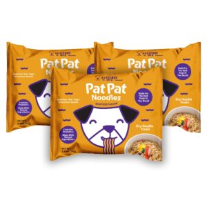 pat pat noodles - ramen for dogs (seafood flavor) pack of 3, instant ramen, dog noodles, probiotics for dogs