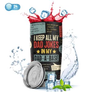 AGOT Dad Gifts for Dad from Children - Christmas Day Birthday Gifts for Dad from Daughter Son, Funny Dad Jokes 20oz Tumbler Gift for Men Who Have Everything Bonus Dad