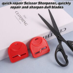 2pcs Scissor Sharpener Tool, Handheld Small Sharpening Scissors Tool Fabric Hair Scissors Sharpener Scissors Sharpening Accessories for Repair Quickly Sharpen Dull Blades(Red)