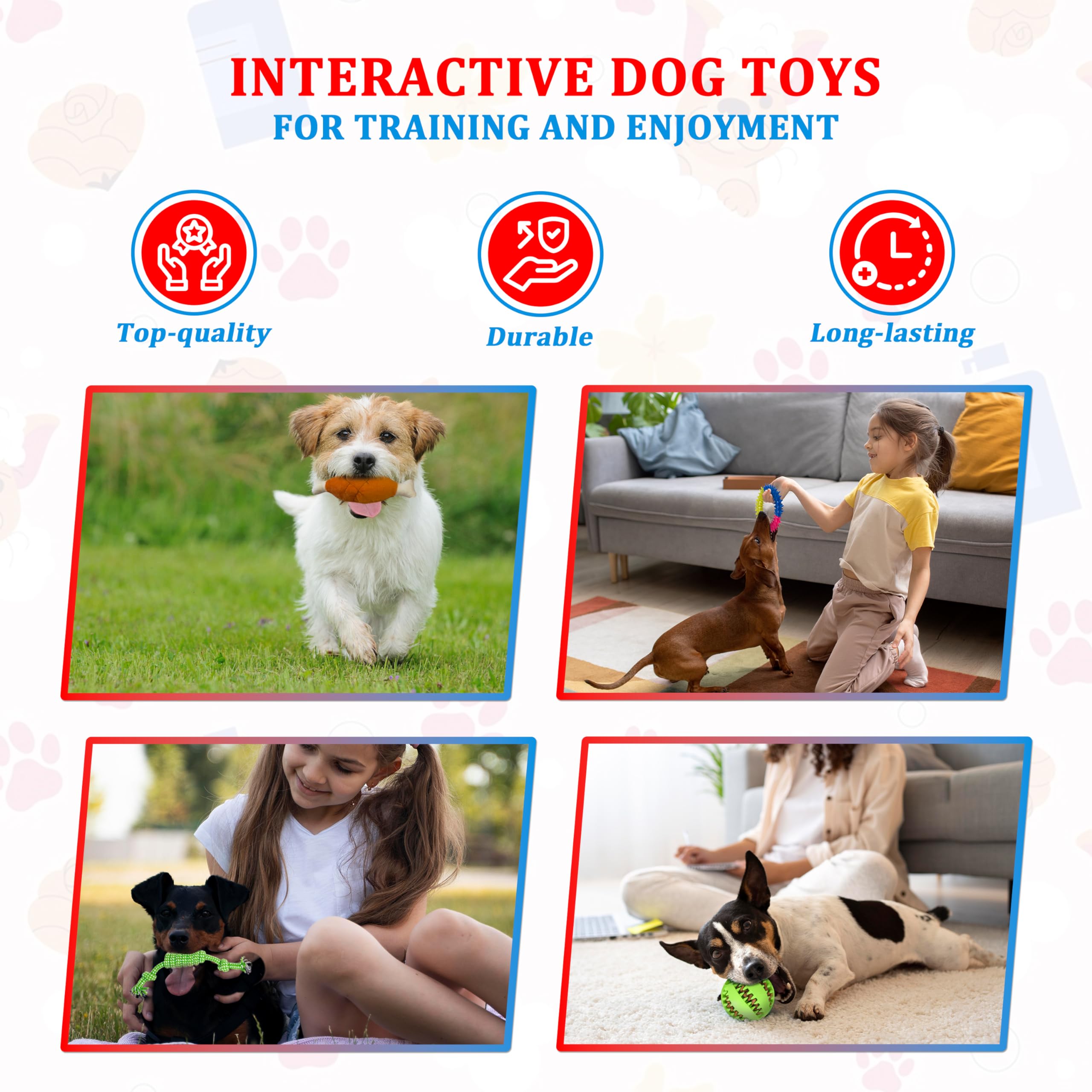 ELLAMI Toys Set for Small Dogs, 20 Packs Puppies Toys, Dental Ball for Puppies, Chewing Dog Toys for Puppies, Durable Ropes, Plush Toys for Dogs, Teething Toys, Ring Dog Toy.