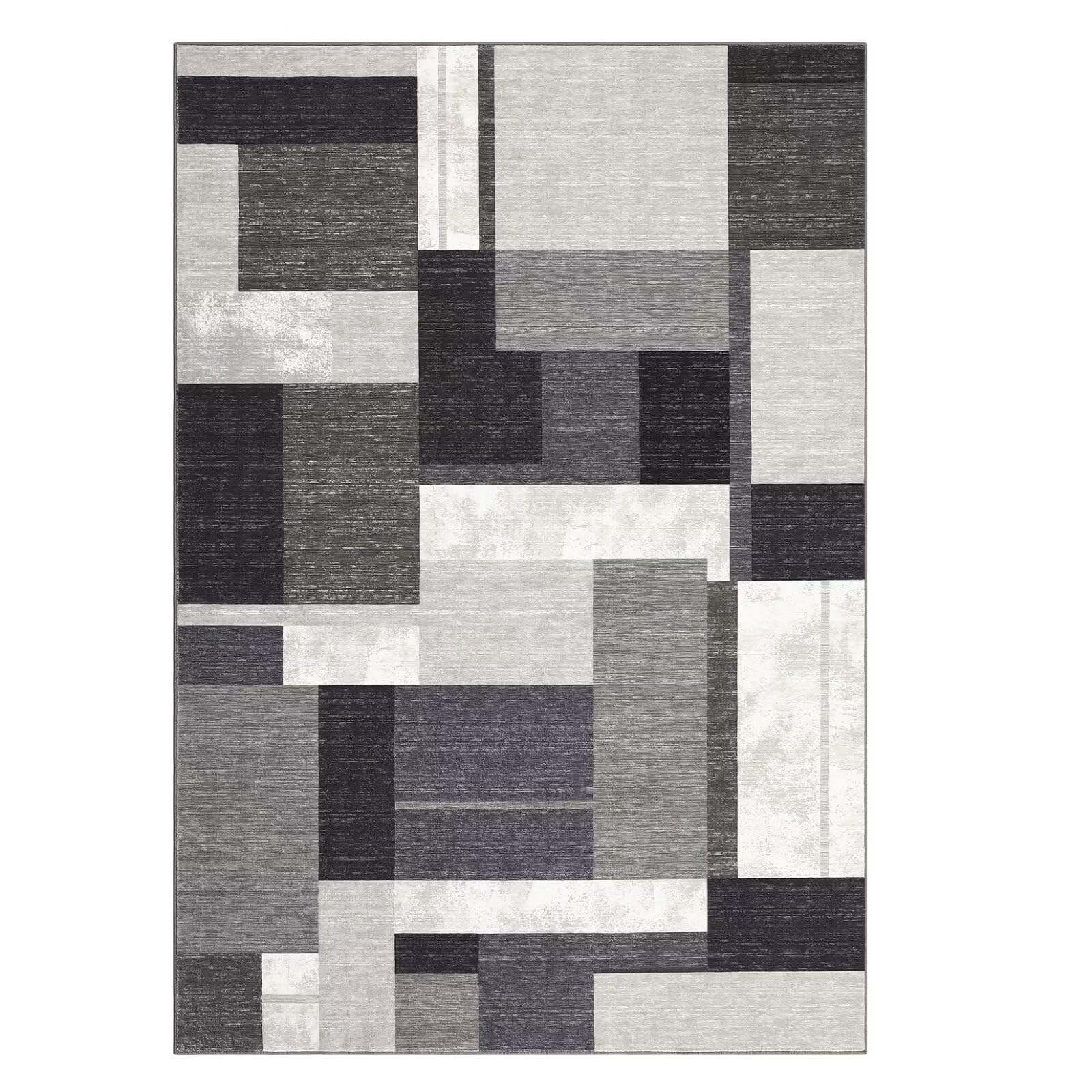 GAOMON Area Rug 2x6 Runner Rug Washable Rug Modern Boxes Hallway Runners Non-Slip Entryway Runners Indoor Geometric Patchwork Throw Carpet Non-Shedding Floor Mat Bedroom Bedside Laundry Kitchen Brown