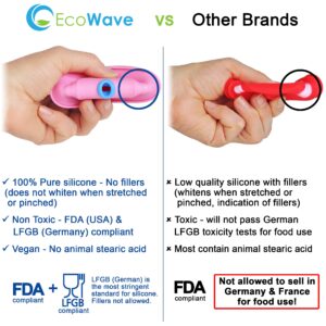 EcoWave Silicone Mason Jar Lids With Straw Hole & Stopper Plug - One Lid Fit Both: Regular Mouth (Push-On) & Wide Mouth (Push-Down) - Mason Jar Drinking & Storage Top, Vegan, Plastic-free, BPA-free