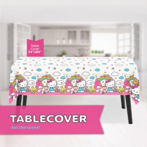 Hello Kitty Birthday Decorations | Serves 16 | Hello Kitty Plates and Napkins, Tablecloth, Sticker | Party Supplies | Officially Licensed