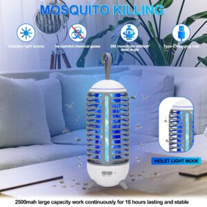 Bug Zapper，Wireless Mosquito Killer Lamp, Indoor and Outdoor Mosquito Killer Lamp, Rechargeable 2 in 1, Suitable for Patio, Home, Backyard, Yard, Garden, Campsite (Blue)