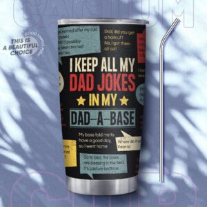 AGOT Dad Gifts for Dad from Children - Christmas Day Birthday Gifts for Dad from Daughter Son, Funny Dad Jokes 20oz Tumbler Gift for Men Who Have Everything Bonus Dad