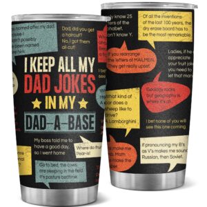 agot dad gifts for dad from children - christmas day birthday gifts for dad from daughter son, funny dad jokes 20oz tumbler gift for men who have everything bonus dad