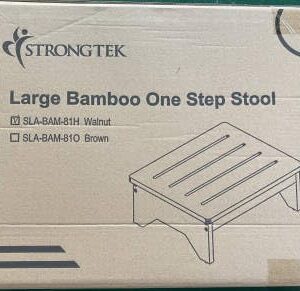 StrongTek Bamboo Step Stool, Wooden Step with Non-Slip Bottom for Safety, Lightweight and Sturdy Footstool for Kitchen, Bedroom, Living Room, Perfect for Adults, Kids, Seniors, and Toddlers (Walnut)